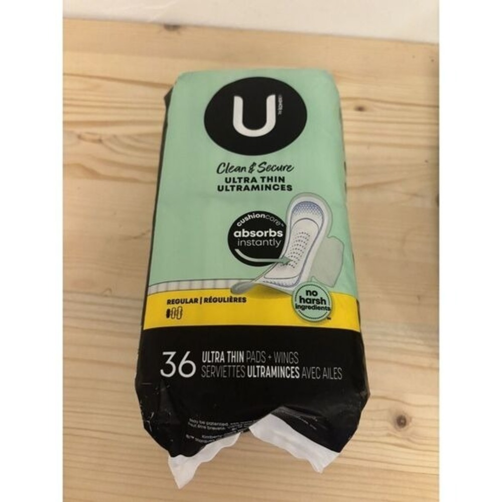 U by KOTEX Security 36 UltraThin Pads + Wings Regular LOT OF 4 - Picture 3 of 6